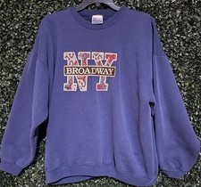 New York Broadway Vintage Hanes Blue Pullover Jumper Made In USA size Large