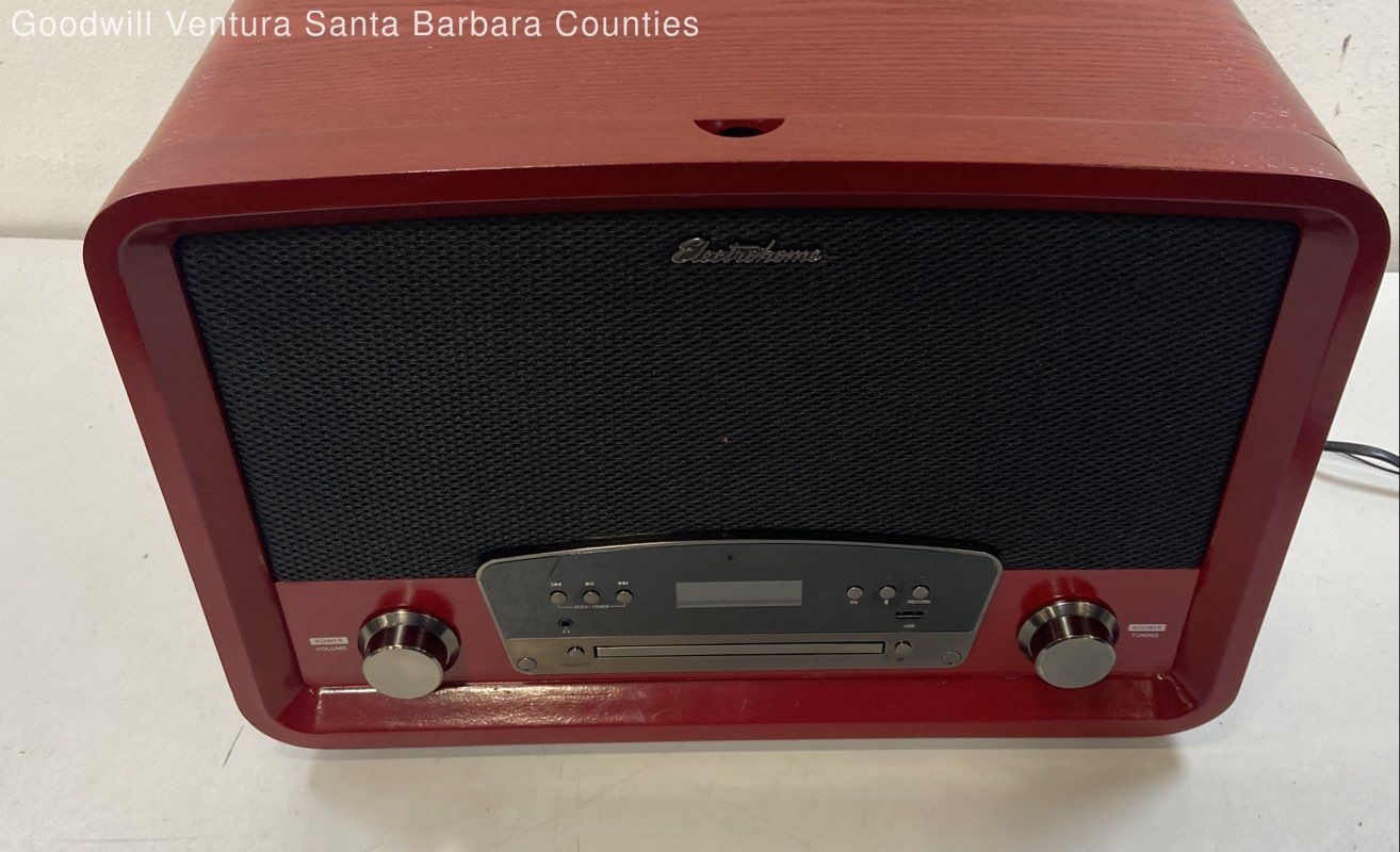 Electrohome Retro Turntable with Bluetooth Radio CD and Vinyl to MP3 Conversion-image
