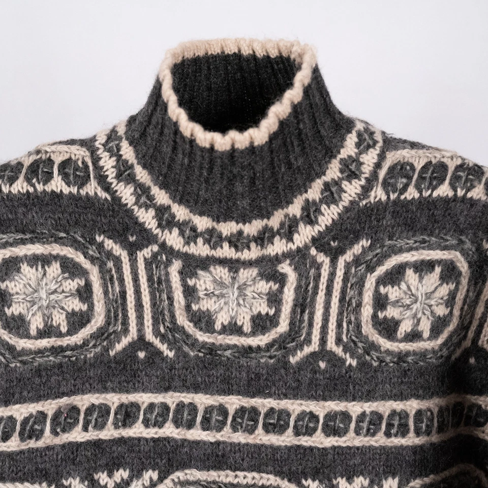 Suéter de Lana Cuello Simulado Isla Justa Tejido Grueso Gran Tamaño Años 90 Para Mujer MEDIANO Foto 2 de 4