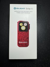 OLIGHT Oclip Pro Rechargeable EDC Clip-on Flashlight, Crackle Red