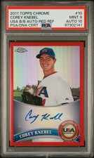 2011 Topps Chrome Corey Knebel #USABB10 3 of 5 Pop 1 Auto 10 PSA 9