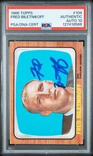 1966 Topps Fred Biletnikoff SIGNED 104 Card Second Year Raiders PSA 10 AUTOGRAPH