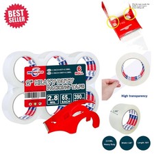 Clear Packing Tape - 2.8 Mil, 65Y Roll, Perfect for Shipping and Moving