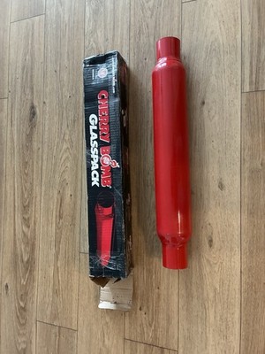 CHERRY BOMB 87510CB RED GLASS PACK MUFFLER STRAIGHT 2.25'' INLET / OUTLET 23'' L