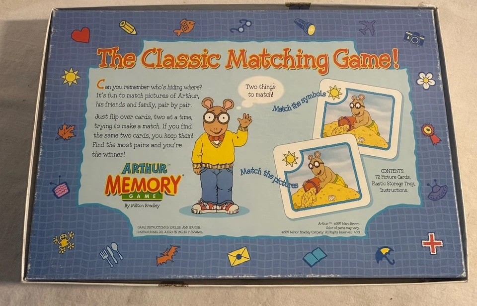 Vintage Arthur 1997 Matching Game Milton Bradley Mini Playing Cards & Poster - Image 3 of 4
