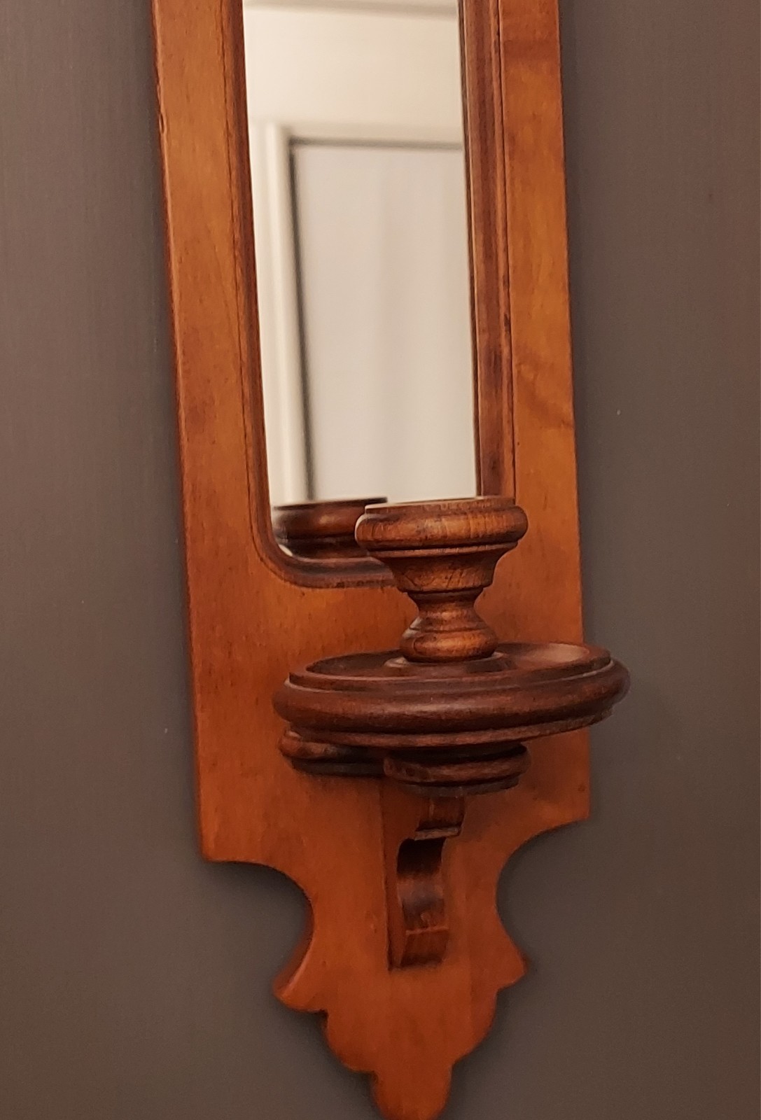 Vintage Pair 2 Tell City Chair Co. Mirror Candle Holder Wall Sconces