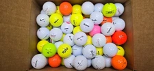 100 NEAR MINT, ASSORTED BRAND, MULTI-COLORED, HAND-WASHED USED GOLF BALLS