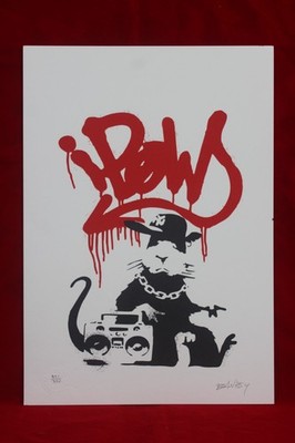 BANKSY Gangsta Rat screenprint in colours, 2005, on wove paper with frame