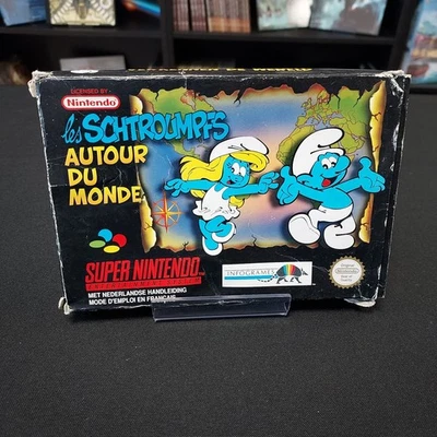 Les Schtroumpfs Autour Du Monde Super Nintendo SNES Complet Pal FAH - Photo 1/4