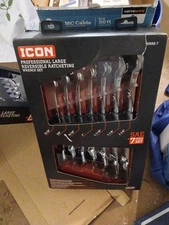 ICON WRRS-7 Professional Large Reversible SAE Ratcheting Wrench Set 70260