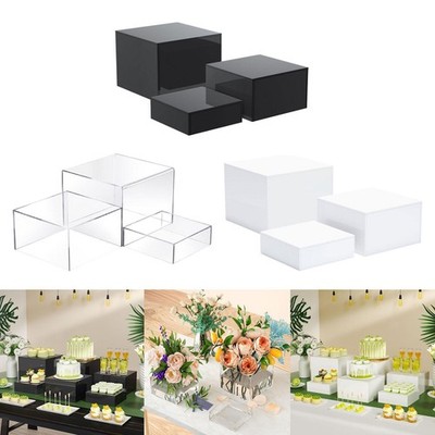 3x Buffet Riser Acryl Würfel Display Nesting Riser Stapelbar Acryl Kuchen