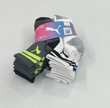 Puma Kids 10-Pack Low Crew Socks, Multicolor, Fits Shoe Size: 9-3.5