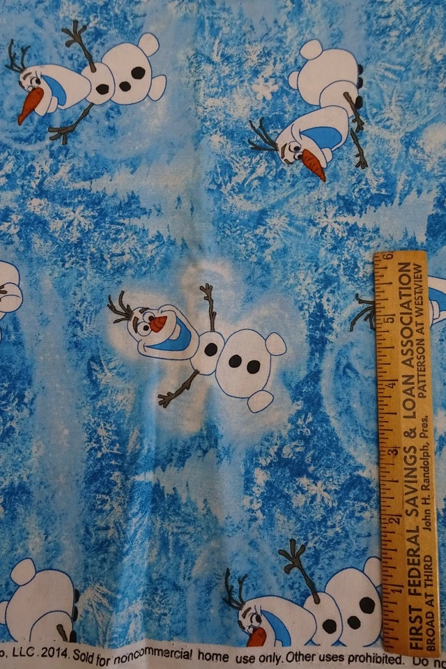Cotton Fabric 31" x 44" Springs Creative DISNEY Olaf Winter Toss CP51871 214 NOS - Image 2 of 4