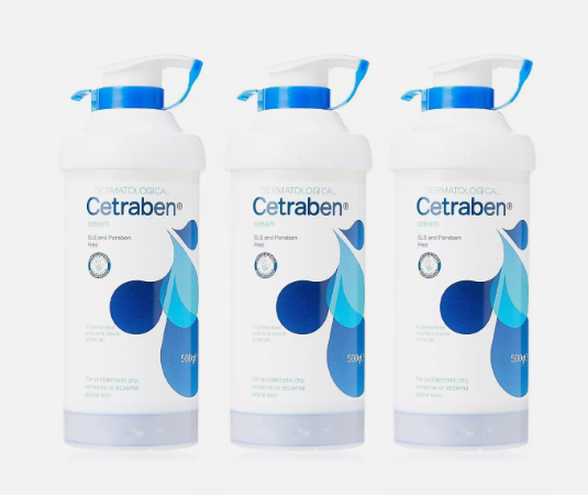 Cetraben Emollient Cream Pump Dispenser 500g x3