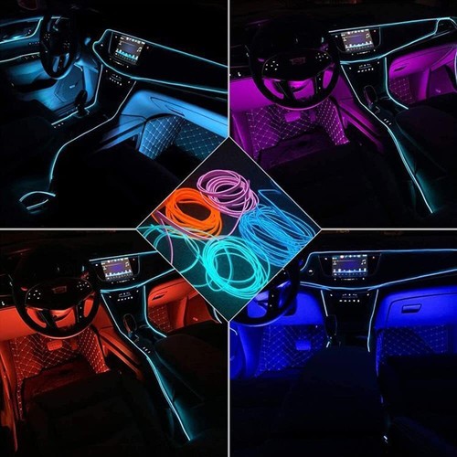 Neon LED Lights Glow EL Wire String Strip Rope Tube Decor Car Party + Controller - Picture 27 of 33