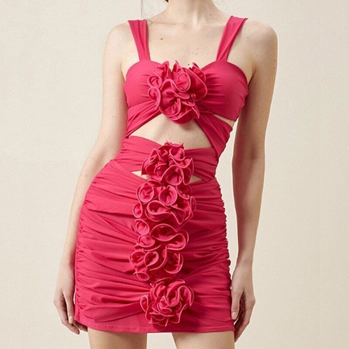 3D flower cut One-piece swimsuit summer swimsuit 2023 shorts Burkini tight - Picture 5 of 21