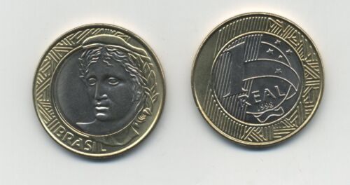 BRAZIL REAL 1998 KM 652 UNC Bimetallic scarce