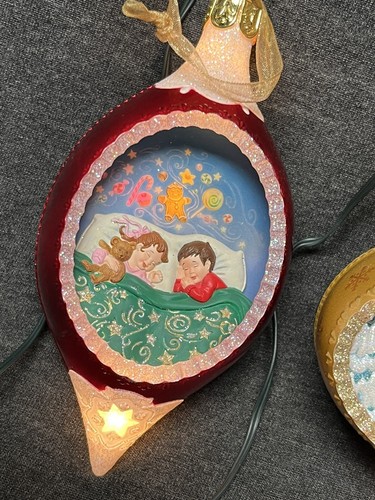 Hallmark Electric Lighted Set Of 3 Christmas Ornaments Rare Cute Holiday Xmas - Picture 10 of 17