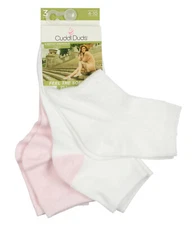 CUDDL DUDS Women's 3-Pack Mid Weight Low Cut Socks One Size Pink White