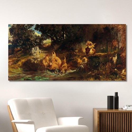 Die Nixen And Der Tiger Le Sirene E La Tigre Hans Makart, hmk16 quadro stampato - Foto 3 di 4