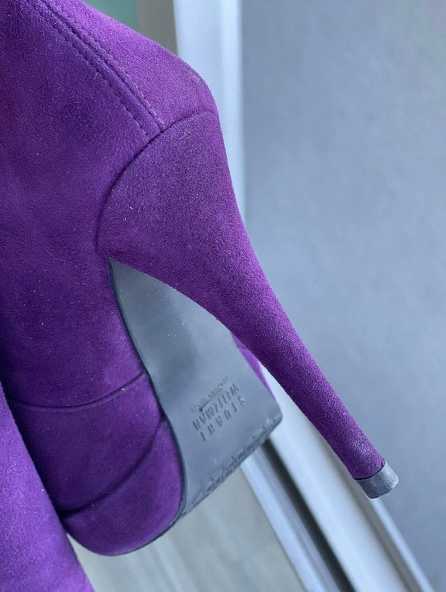 Stuart Weitzman Suede Knee-High Boots, Purple - Verified