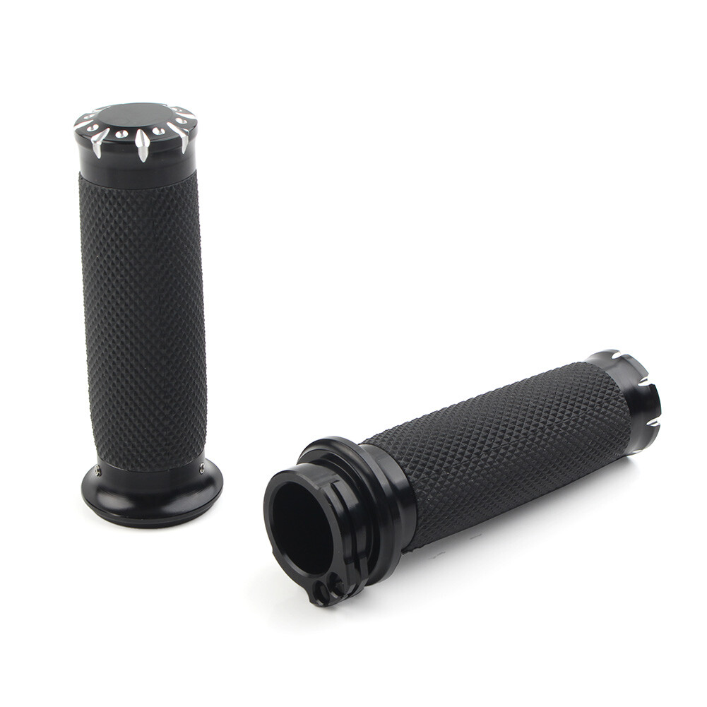 1" Black Handlebar Hand Grips For Harley Touring Sportster Dyna Softail VRSC US