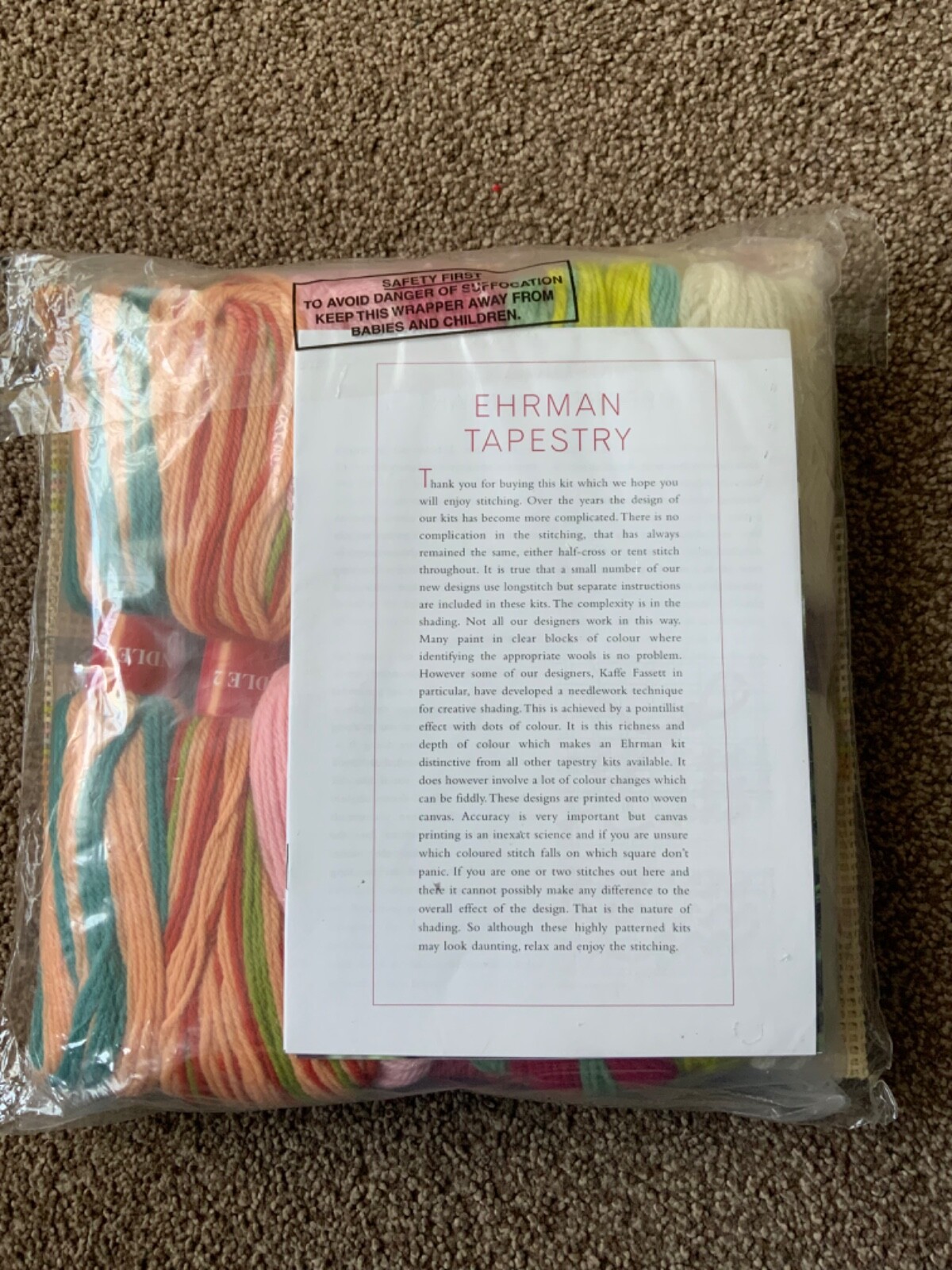 EHRMAN TAPESTRY NEEDLEPOINT KIT KAFFE FASSETT KAFFE’S LILY BRAND