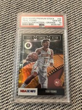 2019 Hoops Premium Stock Trae Young Lights, Camera, Action Orange SSP PSA 10