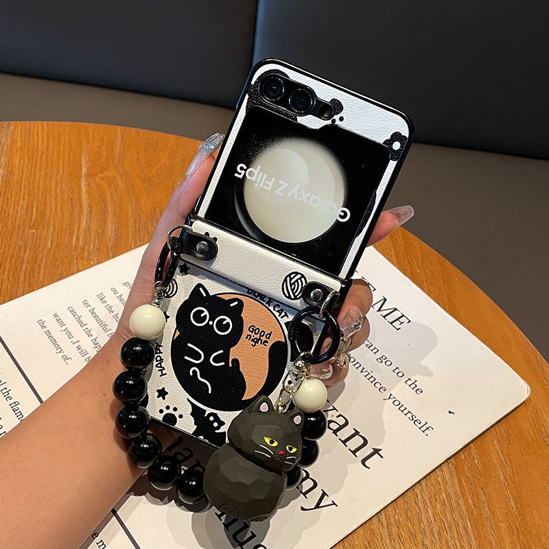 Cute Cat Beaded Handbag Chain Phone Case Cover for Samsung Galaxy