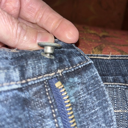 Pantalones de mezclilla holgados de hip hop vintage Y2k para hombre bordados con pistola 40x34 *Raros* - Imagen 20 de 24