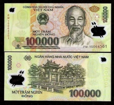 100,000 Vietnamese Dong New 100000 x 1 Circulated Vietnam Currency VND BANK NOTE