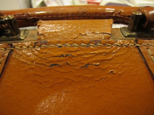 Vintage Geniune Split Cowhide Leather Doctors Satchel / Briefcase Bag - Bild 8 von 12