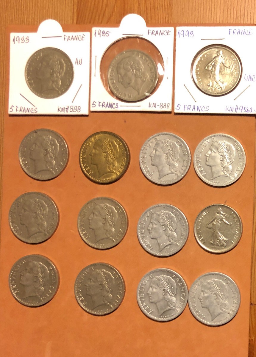 LOT FRANCE 1933,1935,1945-1993 フランス銅貨 OF Nickel,Al Copper - COINS 20 コレクション