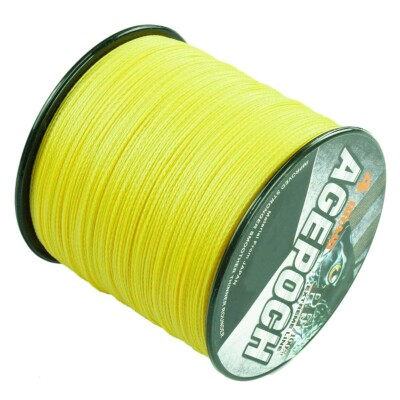 Agepoch Braid 100M-2000M Yellow Dynema Braided Fishing Line PE 6LB-300LB