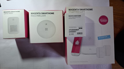 Telekom Smart Home Starter Paket-Weiß (403600067)+Rauchmelder-Sirene-Türkontakt