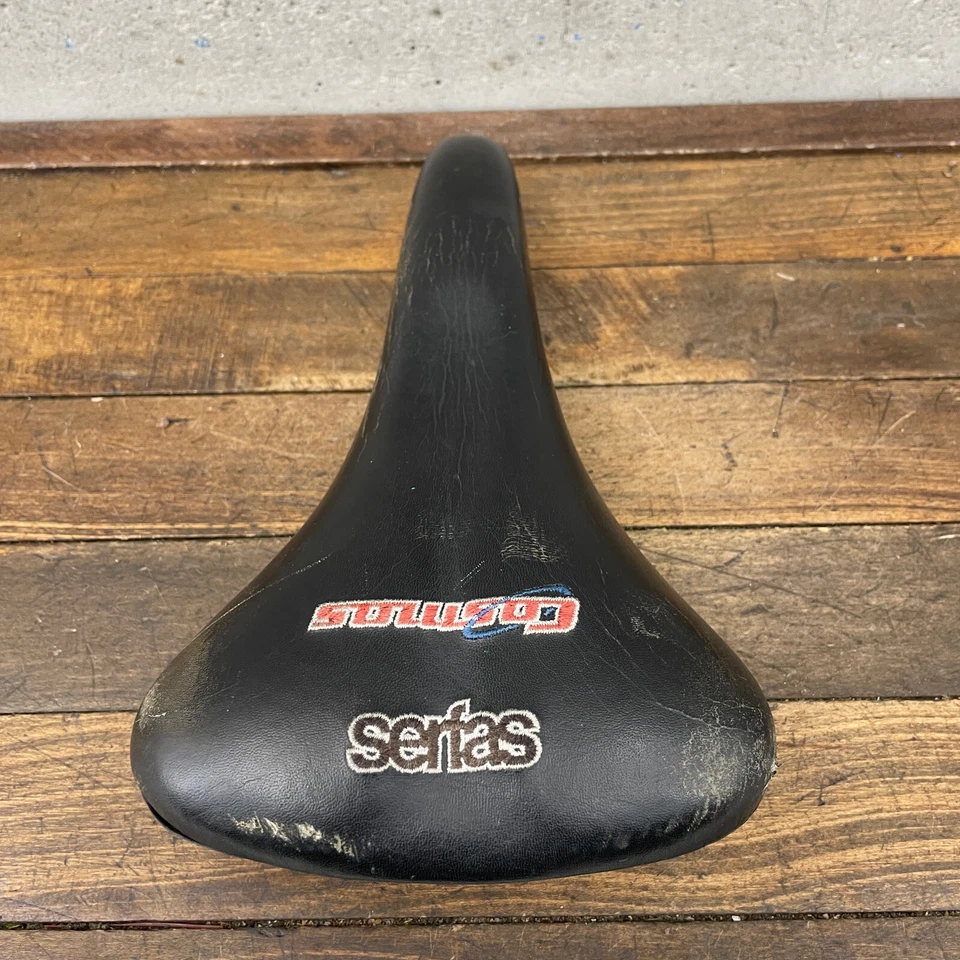 Sillín de asiento vintage Serfas Cosmos riel cromado negro MTB BMX Foto 3 de 4