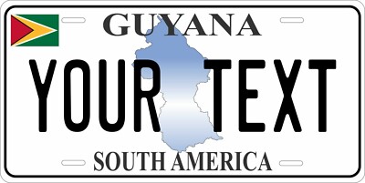 Guyana Map License Plate Personalized Car Bike Motorcycle