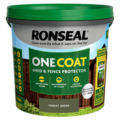5Ltr Ronseal Einschicht Schuppen- & Zaunschutz wasserfest Farbe - Waldgrün