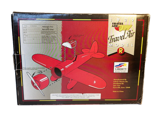 TRAVEL AIR MODEL R VALVOLINE V100 1929 DIE CAST BANK STOCK #40020 LE SERIES 3213 - Picture 17 of 22