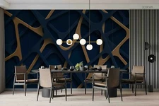 3D Abstract Geometric Wallpaper Wall Mural Removable Self-adhesive Sticker3399