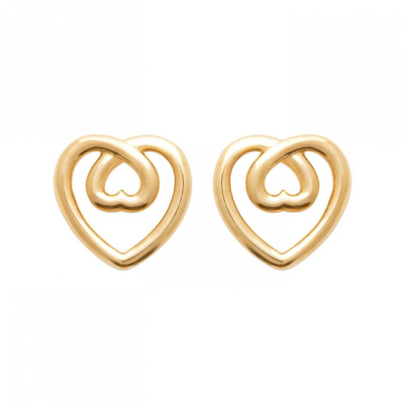 Boucles d'oreilles coeur en plaqué or pour illuminer vos tenues