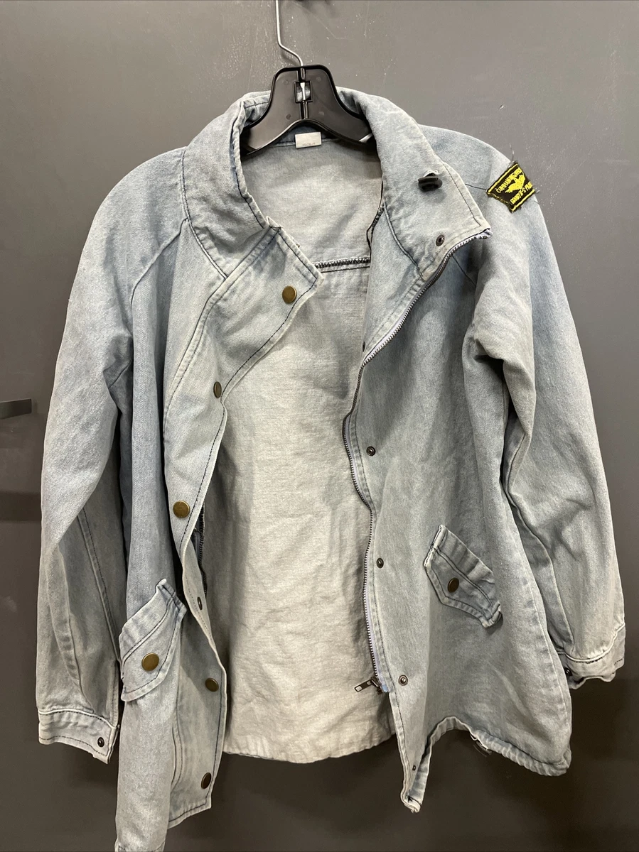 Unbranded Light Wash Denim Jacket Gooby K S Patrol Patch sz 3XL