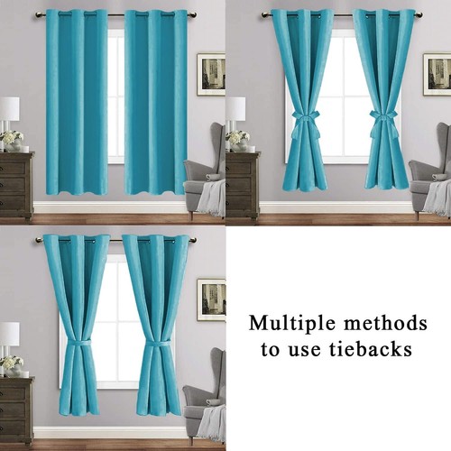 Premium Peacock Blue Blackout Curtains with Thermal Insulation for Living Rooms - Picture 7 of 8