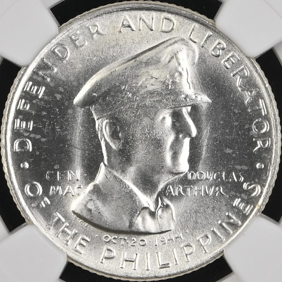 PHILIPPINES. 1947, 50 Centavos, Silver - NGC MS65 - Gen MacArthur Allen-R-1a DDO - Image 3 of 4