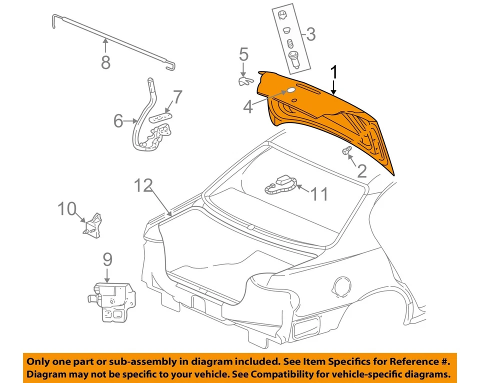 Used Deck Lid fits: 2000 Pontiac Grand am w/o spoiler Grade A Foto 3 de 4
