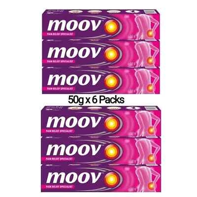 6 x Moov Fast Pain Relief Cream 50 g per alleviare dolori a spalle, articolaz...