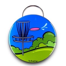 Disc Golf Art Retro Bottle Opener Keychain Handmade Outdoor Sports Accessory