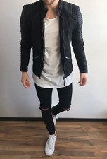 Neu Tigha Jacke Lederjacke ROBBY Gr. S M L XL XXL Schwarz Rob YPS