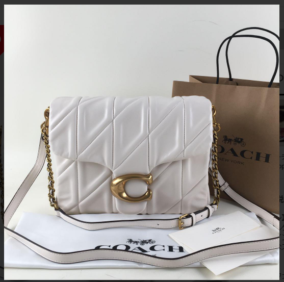 COACH Times Square Tabby Shoulder Bag 26 Quilted CW630 White