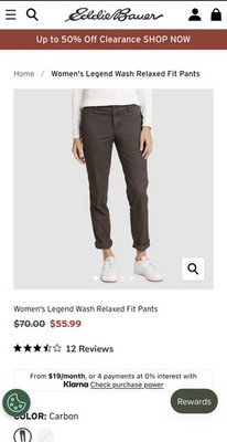 Eddie Bauer Legend Wash boyfriend pants- Women s 18- Carbon